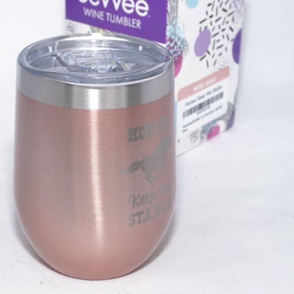 Bevvee Horses Make Me Stable Rose Gold Hand Etched Tumbler - Picture 6 of 6